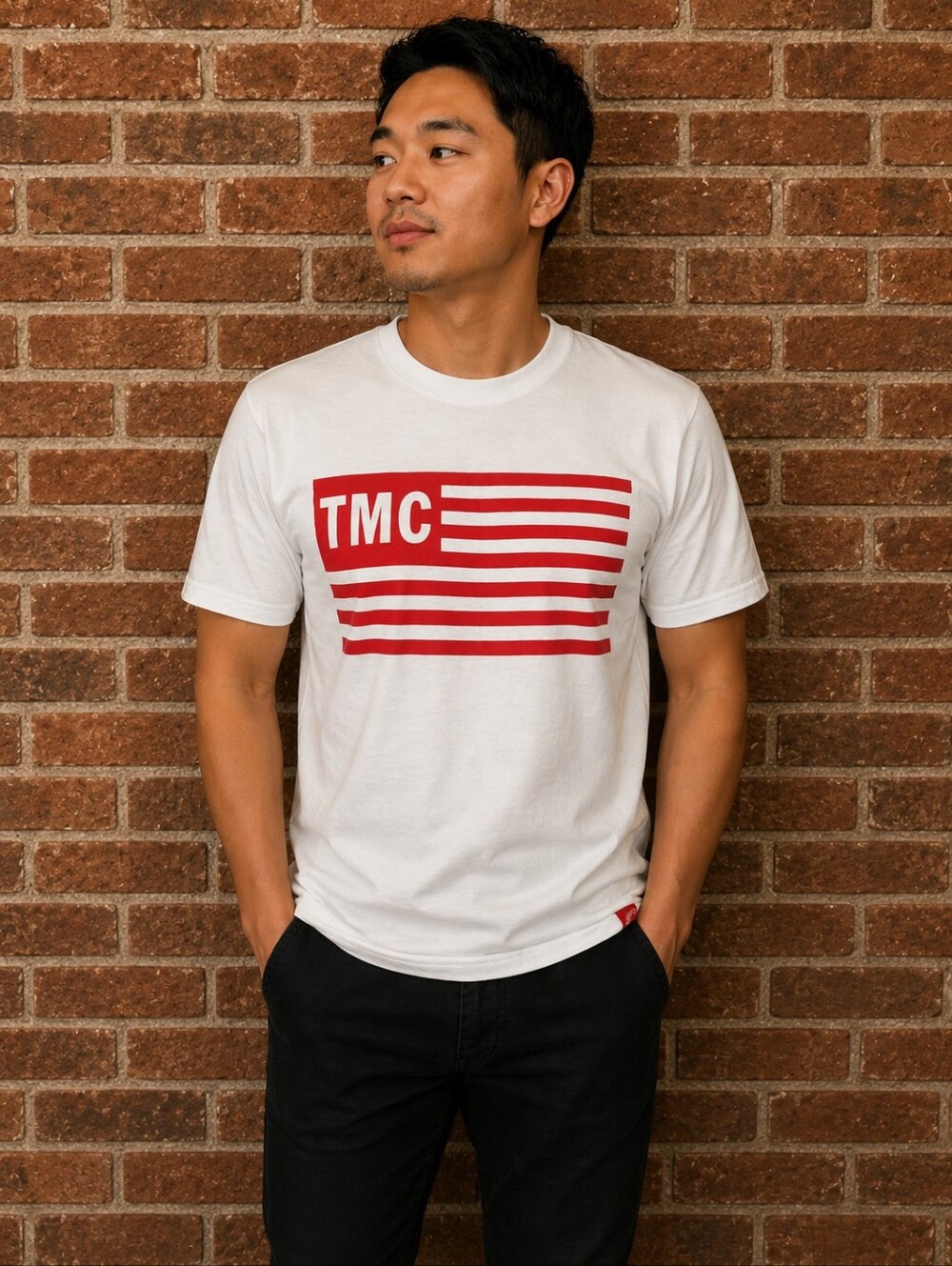 The Marathon Clothing White and Red Short Sleeve Tee